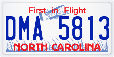 NC license plate DMA5813