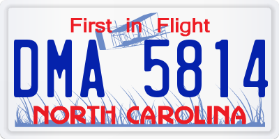 NC license plate DMA5814