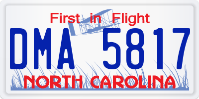 NC license plate DMA5817