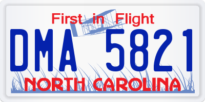 NC license plate DMA5821