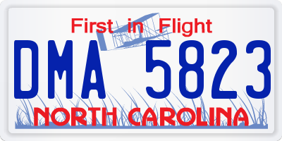 NC license plate DMA5823