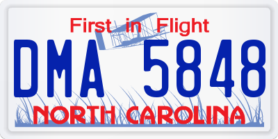 NC license plate DMA5848
