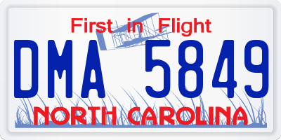 NC license plate DMA5849