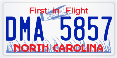 NC license plate DMA5857