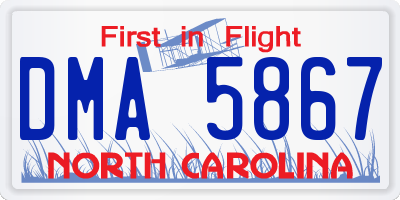 NC license plate DMA5867