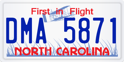 NC license plate DMA5871