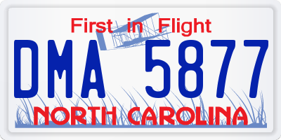 NC license plate DMA5877