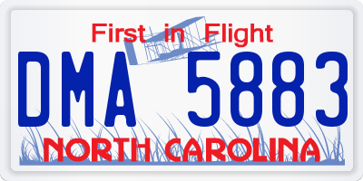 NC license plate DMA5883