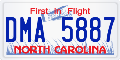 NC license plate DMA5887