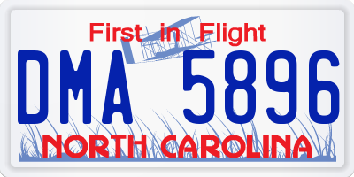 NC license plate DMA5896