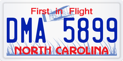 NC license plate DMA5899