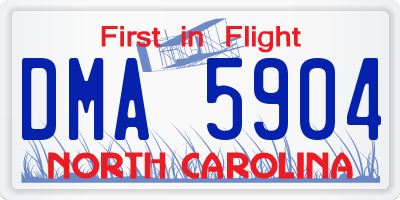 NC license plate DMA5904