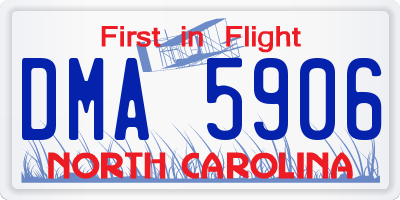 NC license plate DMA5906