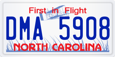 NC license plate DMA5908