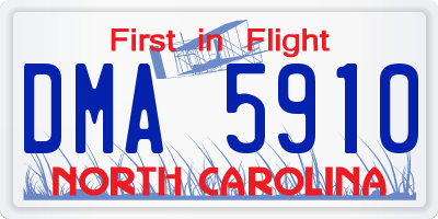 NC license plate DMA5910