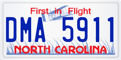 NC license plate DMA5911