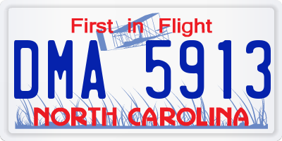 NC license plate DMA5913