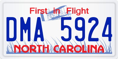 NC license plate DMA5924
