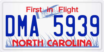 NC license plate DMA5939