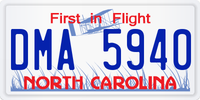 NC license plate DMA5940