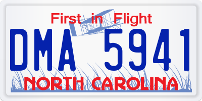 NC license plate DMA5941