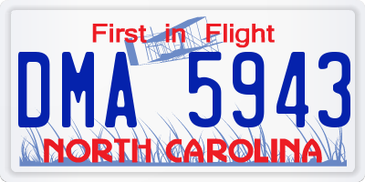 NC license plate DMA5943