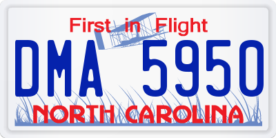 NC license plate DMA5950