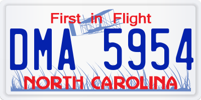 NC license plate DMA5954