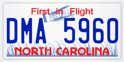 NC license plate DMA5960