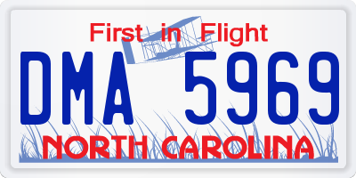NC license plate DMA5969