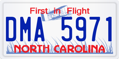 NC license plate DMA5971