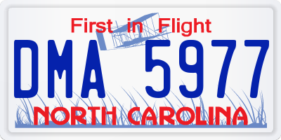 NC license plate DMA5977