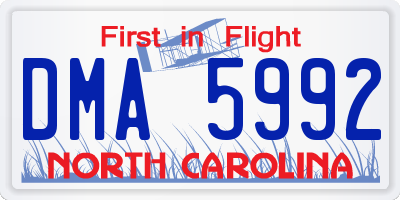 NC license plate DMA5992