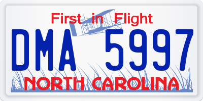 NC license plate DMA5997