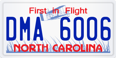 NC license plate DMA6006