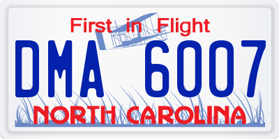 NC license plate DMA6007