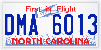 NC license plate DMA6013