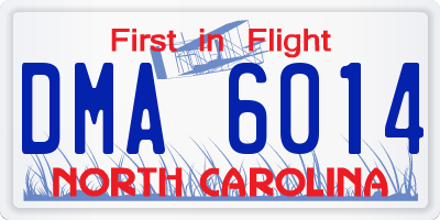 NC license plate DMA6014