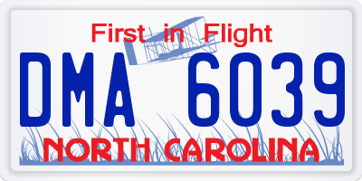 NC license plate DMA6039