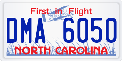 NC license plate DMA6050