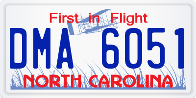 NC license plate DMA6051