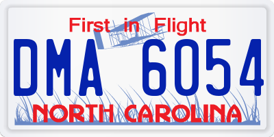 NC license plate DMA6054
