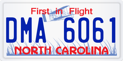 NC license plate DMA6061