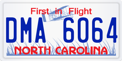 NC license plate DMA6064
