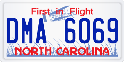 NC license plate DMA6069