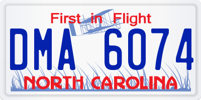 NC license plate DMA6074