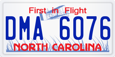 NC license plate DMA6076