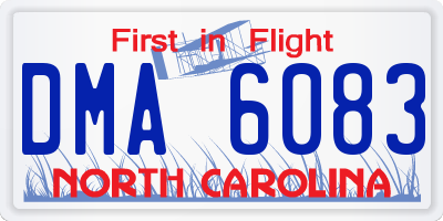 NC license plate DMA6083