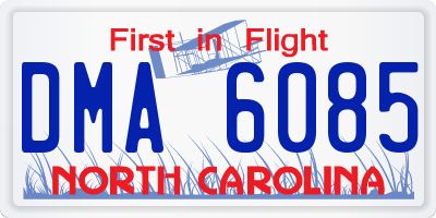 NC license plate DMA6085