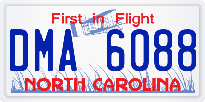 NC license plate DMA6088